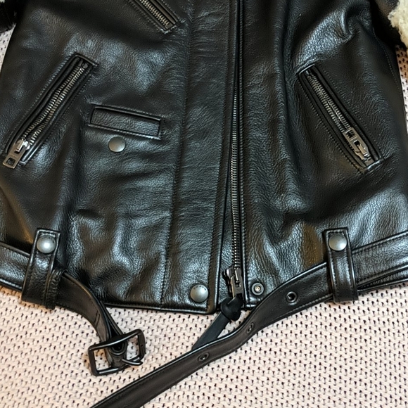 COACH SHEEPSKIN SLEEVE LEATHER JACKET - Picture 7 of 12